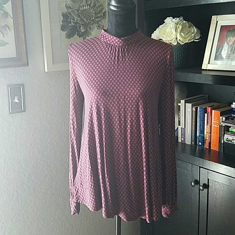Loft Mock Neck Blouse
